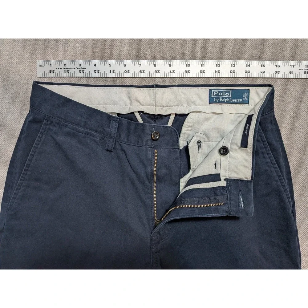 Polo Ralph Lauren Pants Men's 32x32 Navy Cotton Chino Classic Fit Pony Logo